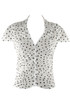 Polka Dot Ruched Fitted Blouse