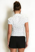 Polka Dot Ruched Fitted Blouse