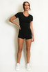 Ruched Side Short Sleeve Active Top