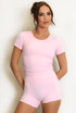 Ruched Side Short Sleeve Active Top