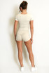 Side Gathered Crop Top and Shorts Set