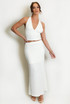 Textured Halter Neck Top and Maxi Skirt Set
