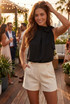 Bow Neck Balloon Hem Blouse