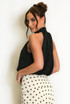 Bow Neck Balloon Hem Blouse