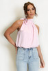 Bow Neck Balloon Hem Blouse