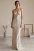 Polka Dot Cut Out Back Maxi Dress