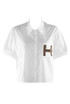 H Motif Cropped Oversized Shirt