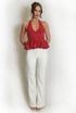 Polka Dot Peplum Bubble Hem Top