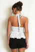 Polka Dot Peplum Bubble Hem Top