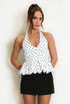 Polka Dot Peplum Bubble Hem Top