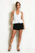 Polka Dot Peplum Bubble Hem Top