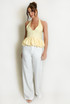 Polka Dot Peplum Bubble Hem Top