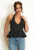 Polka Dot Peplum Bubble Hem Top