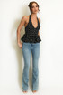 Polka Dot Peplum Bubble Hem Top