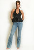 Polka Dot Peplum Bubble Hem Top