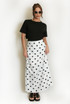 Polka Dot A-Line Maxi Skirt