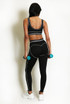 Striped Band Gym Top And Legging Set 