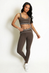 Striped Band Gym Top And Legging Set 