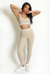 Striped Band Gym Top And Legging Set 