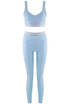 Contrast Piping Sports Bra And Legging Set 