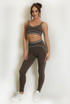 Contrast Piping Sports Bra And Legging Set 