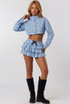 Polka Dots Cropped Jacket and Ruffle Skirt