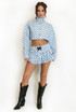 Polka Dots Cropped Jacket and Ruffle Skirt