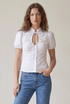 Short Sleeve Key Hole Blouse