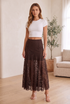 Lace Flared Maxi Skirt