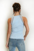 Fine Knit Vest With Lace Edging 