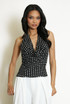 Polka Dots Cowl Neck Halter Top