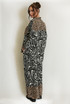 Contrast Animal Print Blouse and Trouser Set