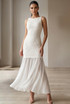 Crochet Chiffon Hem Maxi Dress