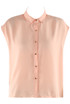 Peach Buttoned Sleeveless Blouse