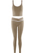 Piping Detail Vest And Legging Gym Set