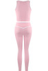 Piping Detail Vest And Legging Gym Set
