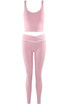 Piping Detail Vest And Legging Gym Set