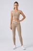 Piping Detail Vest And Legging Gym Set