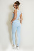 Piping Detail Vest And Legging Gym Set