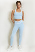 Piping Detail Vest And Legging Gym Set