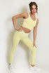 Piping Detail Vest And Legging Gym Set