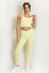 Piping Detail Vest And Legging Gym Set