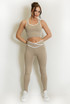 Piping Detail Vest And Legging Gym Set