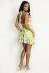 Abstract Cowl Neck Halter Mini Dress