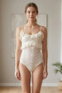 Floral Lace Ruffle Trim Bodysuit
