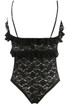 Floral Lace Ruffle Trim Bodysuit