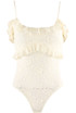 Floral Lace Ruffle Trim Bodysuit