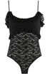 Floral Lace Ruffle Trim Bodysuit