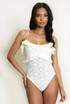 Floral Lace Ruffle Trim Bodysuit