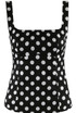 Polka Dots Square Neck Tailored Top